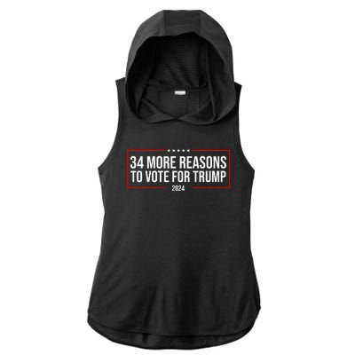 34 Reasons To Vote For Trump 2024 Election Ladies PosiCharge Tri-Blend Wicking Draft Hoodie Tank