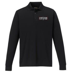 34 Reasons To Vote For Trump 2024 Election Performance Long Sleeve Polo