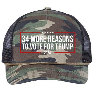 34 Reasons To Vote For Trump 2024 Election Retro Rope Trucker Hat Cap