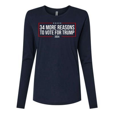 34 Reasons To Vote For Trump 2024 Election Womens Cotton Relaxed Long Sleeve T-Shirt