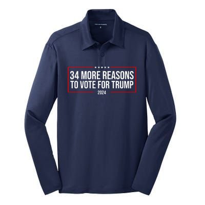 34 Reasons To Vote For Trump 2024 Election Silk Touch Performance Long Sleeve Polo