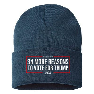 34 Reasons To Vote For Trump 2024 Election Sustainable Knit Beanie