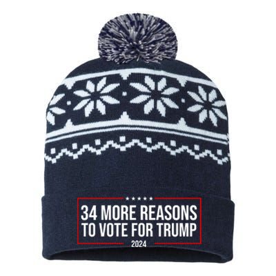 34 Reasons To Vote For Trump 2024 Election USA-Made Snowflake Beanie