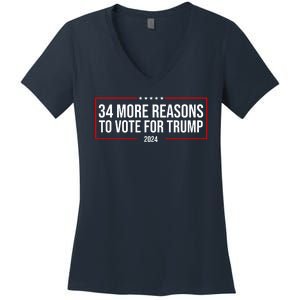 34 Reasons To Vote For Trump 2024 Election Women's V-Neck T-Shirt