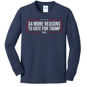 34 Reasons To Vote For Trump 2024 Election Kids Long Sleeve Shirt