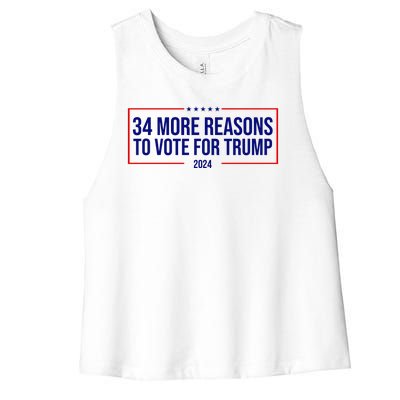 34 Reasons To Vote For Trump 2024 Election Women's Racerback Cropped Tank