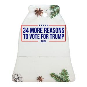 34 Reasons To Vote For Trump 2024 Election Ceramic Bell Ornament