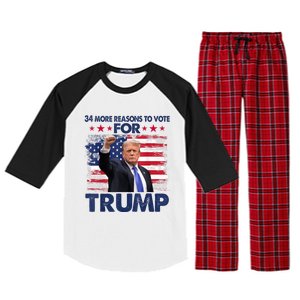 34 Reasons To Vote Convicted Felon 2024 Raglan Sleeve Pajama Set