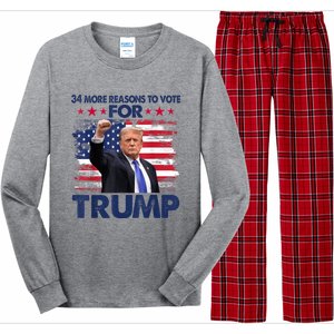 34 Reasons To Vote Convicted Felon 2024 Long Sleeve Pajama Set