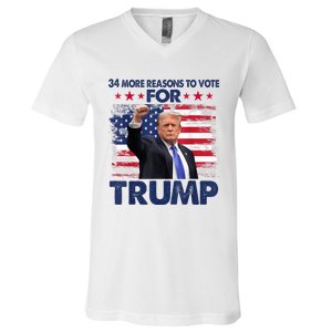 34 Reasons To Vote Convicted Felon 2024 V-Neck T-Shirt