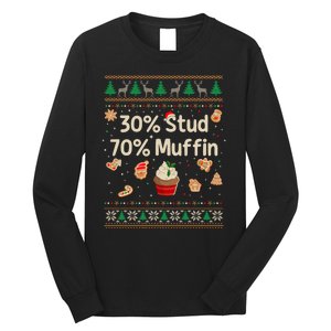 30 Stud 70 Muffin Ugly Christmas Funny Xmas Pajamas Long Sleeve Shirt