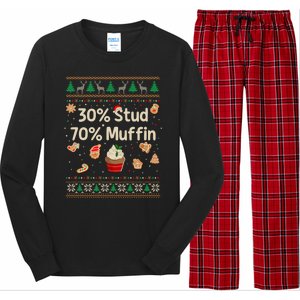 30 Stud 70 Muffin Ugly Christmas Funny Xmas Pajamas Long Sleeve Pajama Set