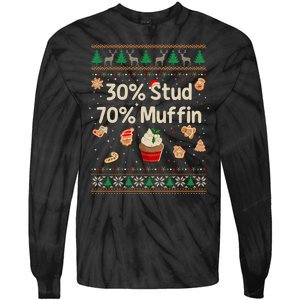 30 Stud 70 Muffin Ugly Christmas Funny Xmas Pajamas Tie-Dye Long Sleeve Shirt