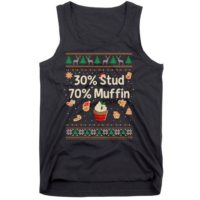 30 Stud 70 Muffin Ugly Christmas Funny Xmas Pajamas Tank Top