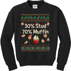 30 Stud 70 Muffin Ugly Christmas Funny Xmas Pajamas Kids Sweatshirt