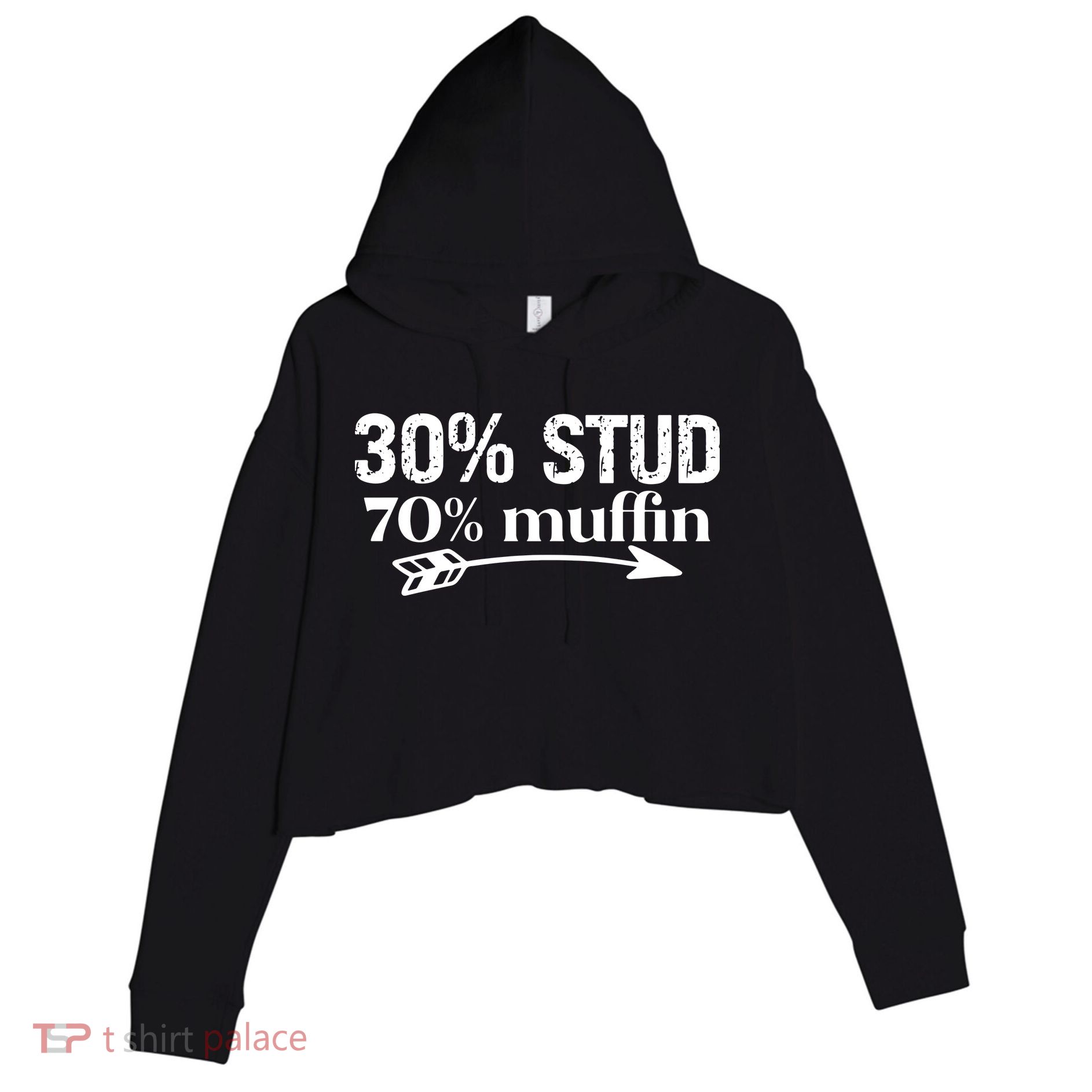 30% Stud 70% Muffin Crop Fleece Hoodie