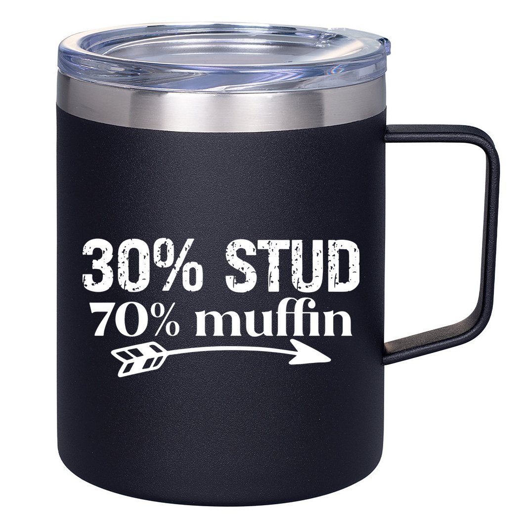 30% Stud 70% Muffin 12oz Stainless Steel Coffee Mug