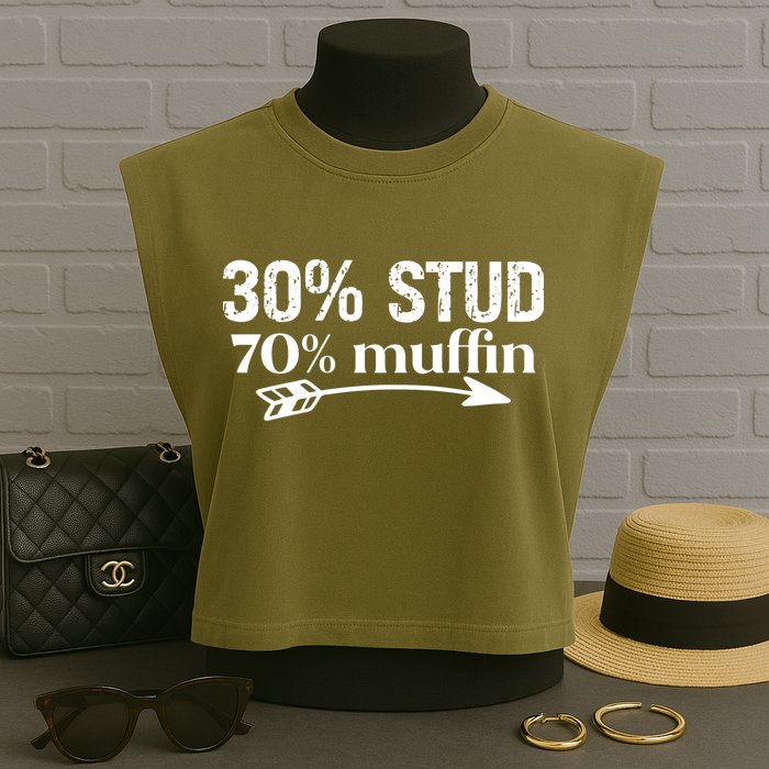 30% Stud 70% Muffin Garment-Dyed Women's Muscle Tee