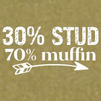 30% Stud 70% Muffin Garment-Dyed Women's Muscle Tee