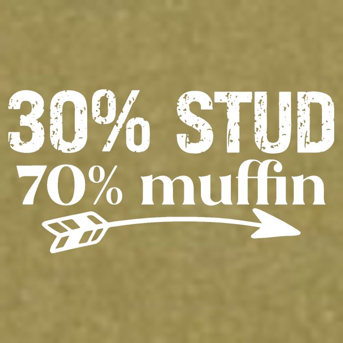 30% Stud 70% Muffin Garment-Dyed Women's Muscle Tee