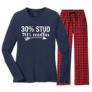 30% Stud 70% Muffin Women's Long Sleeve Flannel Pajama Set 