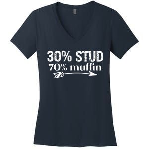 30% Stud 70% Muffin Women's V-Neck T-Shirt