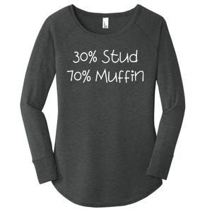 30 Stud 70 Muffin Funny Women's Perfect Tri Tunic Long Sleeve Shirt