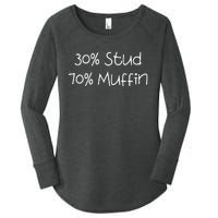 30 Stud 70 Muffin Funny Women's Perfect Tri Tunic Long Sleeve Shirt