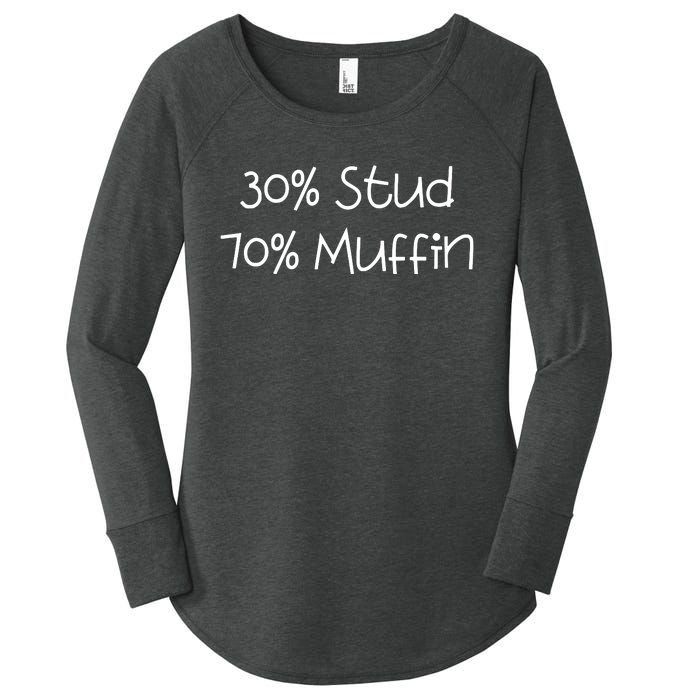 30 Stud 70 Muffin Funny Women's Perfect Tri Tunic Long Sleeve Shirt