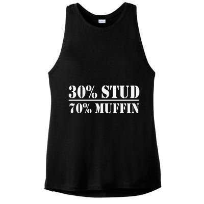 30 Stud 70 Muffin Funny Valentines Day Stud Muffin Ladies PosiCharge Tri-Blend Wicking Tank