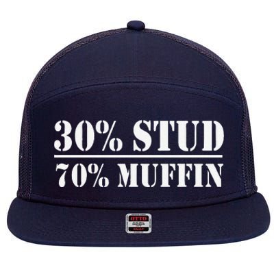 30 Stud 70 Muffin Funny Valentines Day Stud Muffin 7 Panel Mesh Trucker Snapback Hat