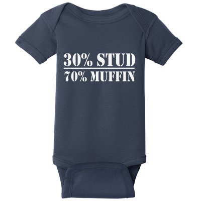 30 Stud 70 Muffin Funny Valentines Day Stud Muffin Baby Bodysuit