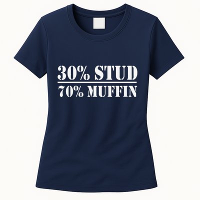 30 Stud 70 Muffin Funny Valentines Day Stud Muffin Womens T-Shirt