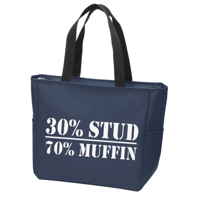 30 Stud 70 Muffin Funny Valentines Day Stud Muffin Zip Tote Bag