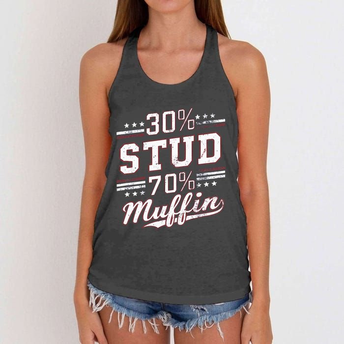 30 Stud 70 Muffin Vintage Retro Funny Joke Sarcasm Women's Knotted Racerback Tank