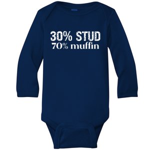 30 Stud 70 Muffin Funny Valentine Sayings FatherS Day Gift Baby Long Sleeve Bodysuit