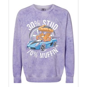 30 Stud 70 Muffin 30 Percent Stud 70 Percent Muffin Colorblast Crewneck Sweatshirt