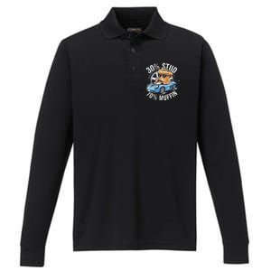 30 Stud 70 Muffin 30 Percent Stud 70 Percent Muffin Performance Long Sleeve Polo