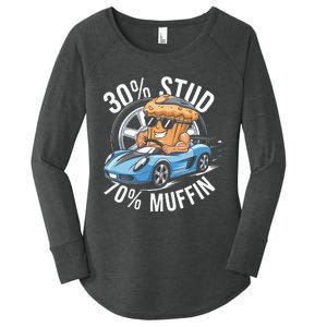 30 Stud 70 Muffin 30 Percent Stud 70 Percent Muffin Women's Perfect Tri Tunic Long Sleeve Shirt