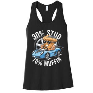 30 Stud 70 Muffin 30 Percent Stud 70 Percent Muffin Women's Racerback Tank