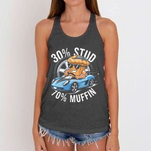 30 Stud 70 Muffin 30 Percent Stud 70 Percent Muffin Women's Knotted Racerback Tank