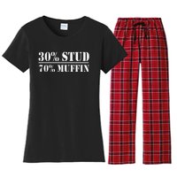 30 Stud 70 Muffin Funny Valentines Day Stud Muffin Women's Flannel Pajama Set