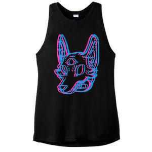 3d Space Coyote Ladies PosiCharge Tri-Blend Wicking Tank