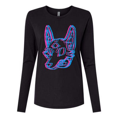 3d Space Coyote Womens Cotton Relaxed Long Sleeve T-Shirt