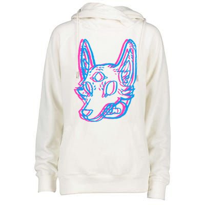 3d Space Coyote Womens Funnel Neck Pullover Hood