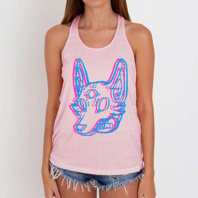 3d Space Coyote Women's Knotted Racerback Tank