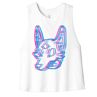 3d Space Coyote Women's Racerback Cropped Tank