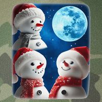 3 Snowman Christmas Moon Weird Cursed Meme Howling Parody Legacy Tie Dye Trucker Hat
