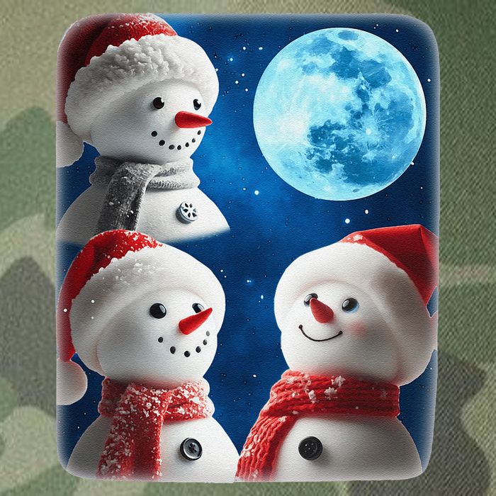 3 Snowman Christmas Moon Weird Cursed Meme Howling Parody Legacy Tie Dye Trucker Hat