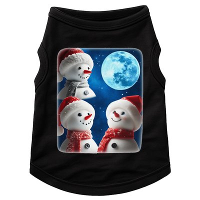 3 Snowman Christmas Moon Weird Cursed Meme Howling Parody Doggie Tank